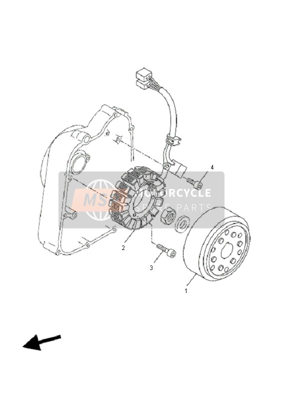 1C0H14502000, Rotor Complet, Yamaha, 4